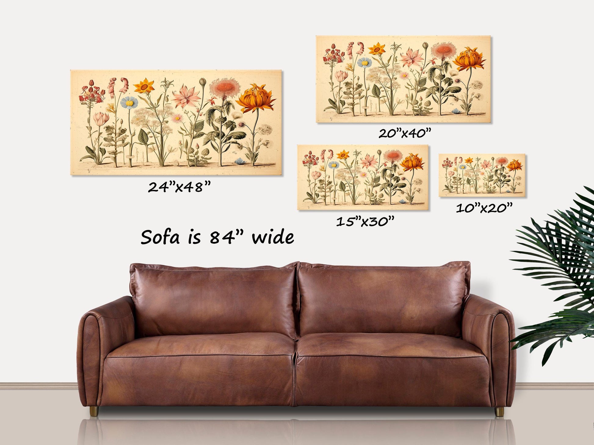 Botanical Wildflowers, Spring Flowers, Farmhouse Decor, Spring Blooms, Vintage Illustration, Botanical Artwork, Canvas Wall Art