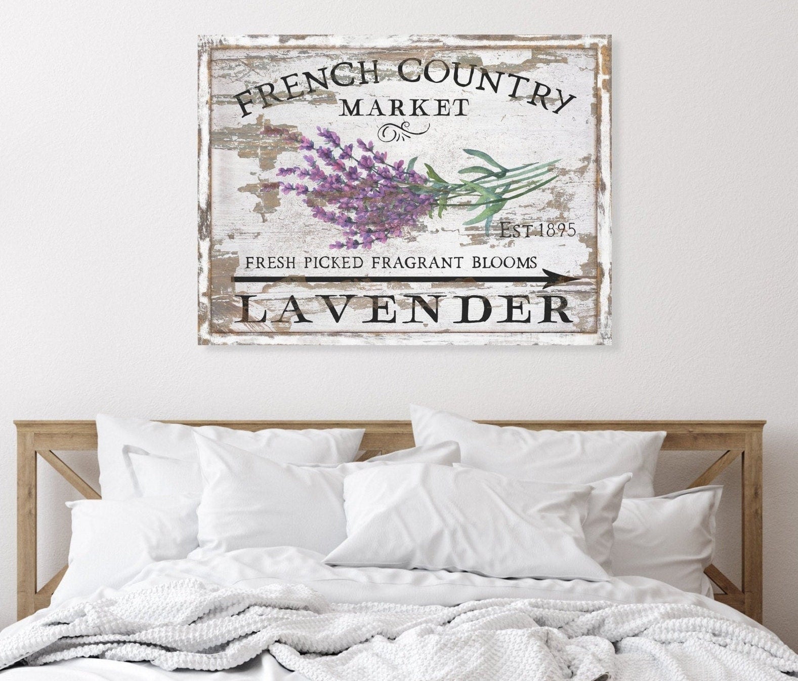 French Country Lavender , Canvas Wall Art, Farmhouse Decor, Vintage Kitchen Decor, Vintage Signs, Antique Sign, French Country Decor