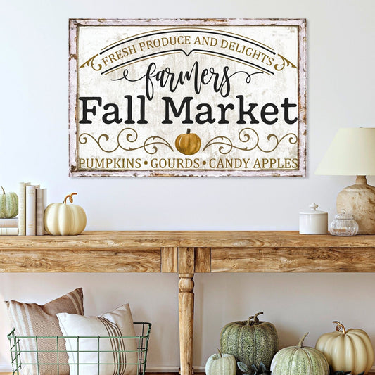 Farmers Fall Market, Fall Decor, Vintage Farmhouse Decor, Fall Signs, Farmhouse Wall Art, Fall Canvas Sign, Fall Wall Art
