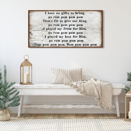 The Little Drummer Boy, Holiday Decor, Large Canvas Wall Art, Vintage Christmas Decor, Christian Christmas Sign, Vintage Holiday Signs