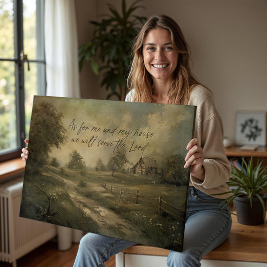 as for me and my house we will serve the Lord canvas wall art