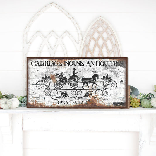 Carriage House Antiquities, Farmhouse Decor, Vintage Signs, Canvas Wall Art, Antique Signs, Modern Farmhouse Decor, Signs With Sayings