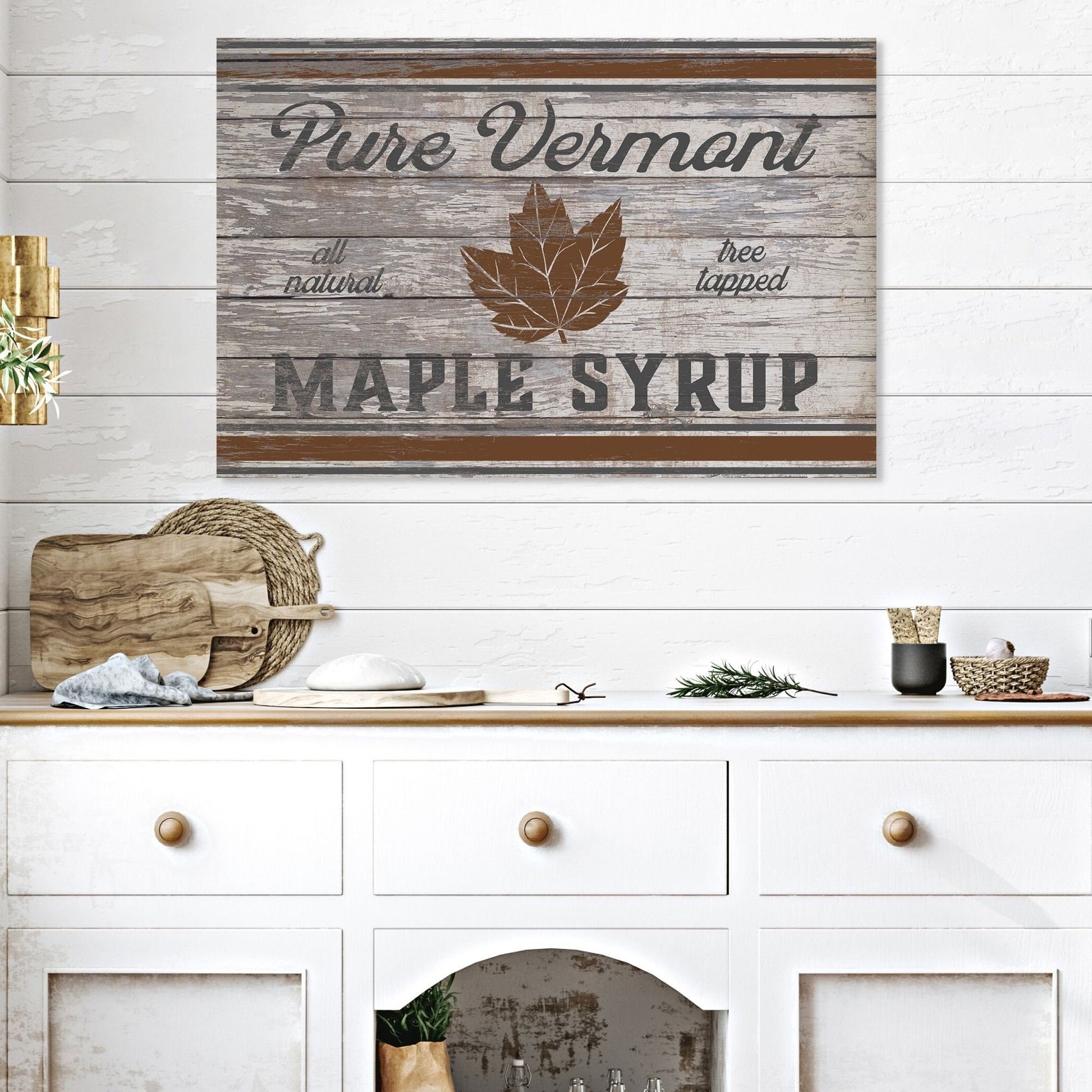 Vermont Maple Syrup Sign, Fall Decor, Vintage Fall Sign, Large Canvas Sign, Vermont Wall Art, Fall Decor, Nostalgic Decor, Faux Wood Sign
