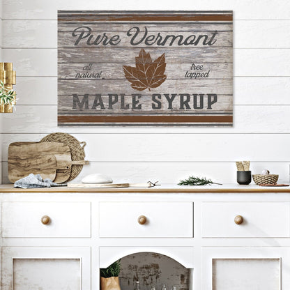Vermont Maple Syrup Sign, Fall Decor, Vintage Fall Sign, Large Canvas Sign, Vermont Wall Art, Fall Decor, Nostalgic Decor, Faux Wood Sign