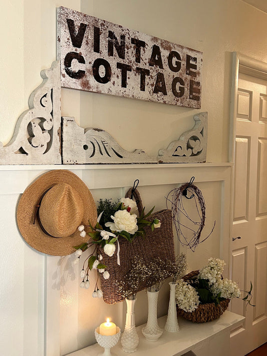 vintage cottage rustic canvas wall art