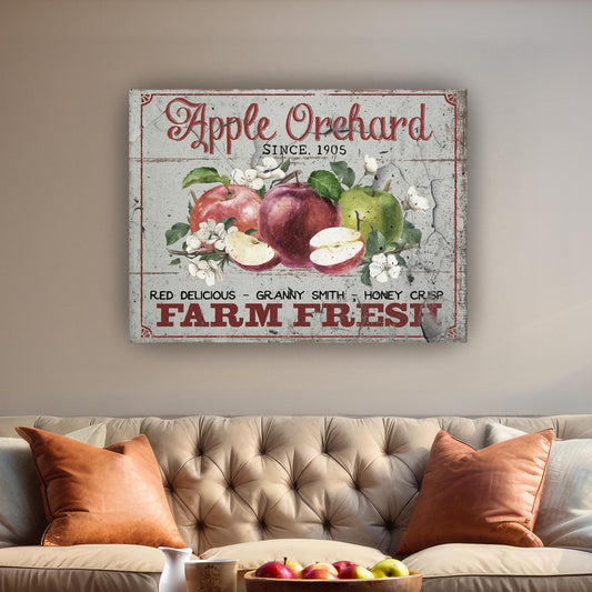 Apple Orchard Sign, Fall Sign, Vintage Fall Decor, Apple Sign, Canvas Wall Art, Vintage Signs, Fall Wall Art, Fall Decorations