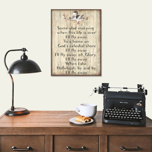 i&#39;ll fly away hymn on canvas