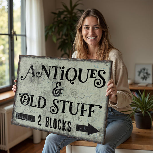 antiques and old stuff canvas wall art