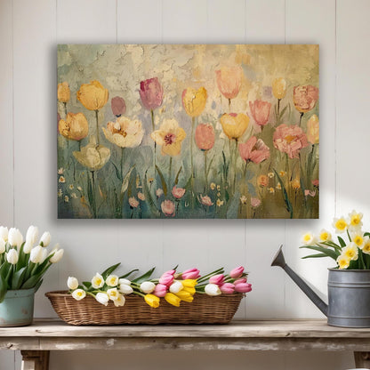 vintage spring flowers canvas art print