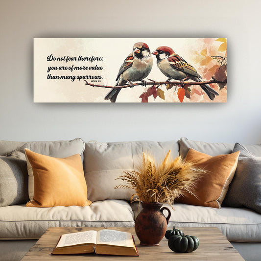 you are of more value than many sparrows matthew 10 31 canvas christian gift
