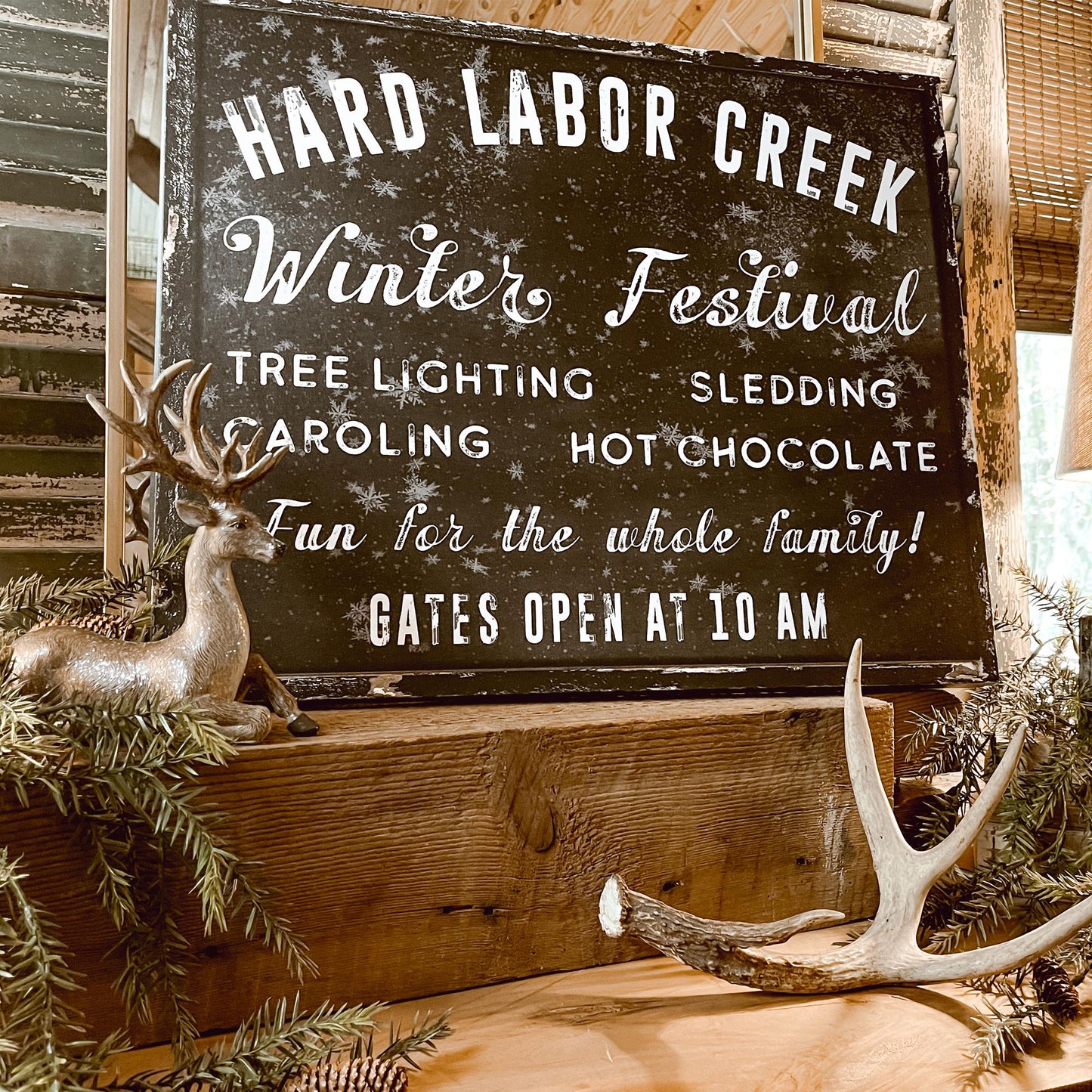 Winter Sign, Personalized Winter Canvas, Winter Festival Sign, Chalkboard Decor, Christmas Signs, Winter Decorations, Rustic Christmas Decor