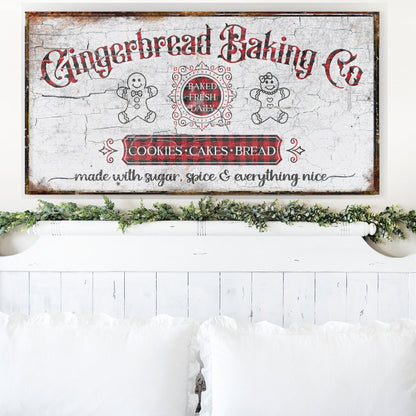 Gingerbread Baking Co Sign, Modern Farmhouse Decor, Christmas Sign, Vintage Christmas, Holiday Kitchen Sign, Holiday Baking Gifts