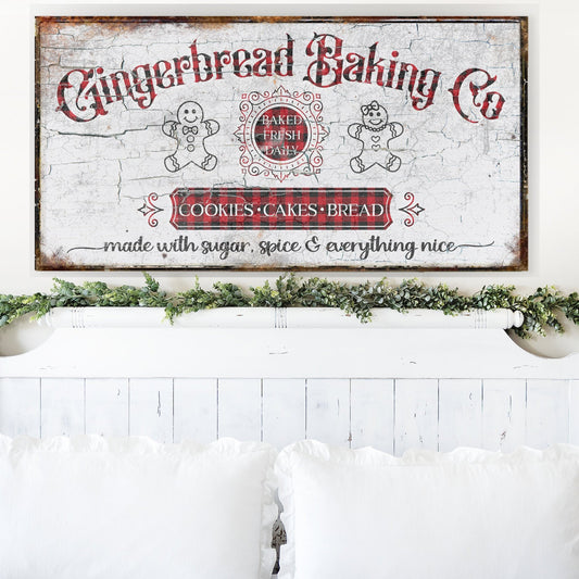 Gingerbread Baking Co Sign, Modern Farmhouse Decor, Christmas Sign, Vintage Christmas, Holiday Kitchen Sign, Holiday Baking Gifts