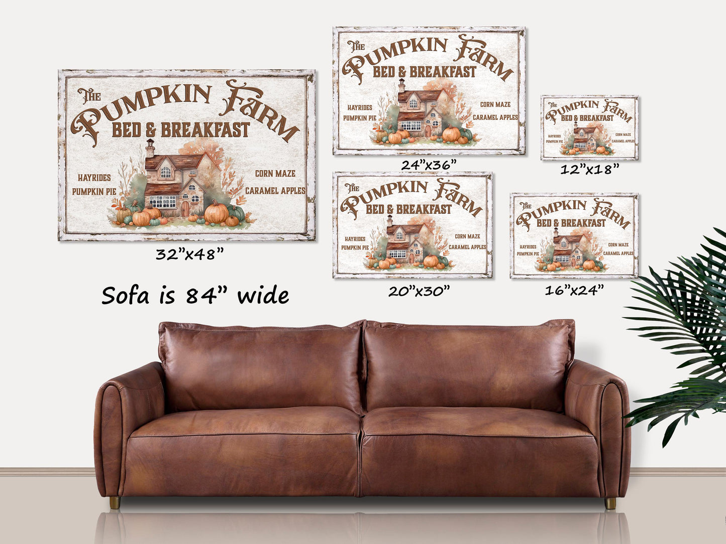 Bed and Breakfast Sign, Pumpkin Farm Bed & Breakfast, Thanksgiving Decor, Rustic Fall Sign, Vintage Farmhouse Wall Art, Holiday Canvas Sign