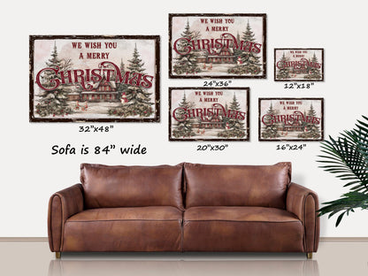 Holiday Decor, We Wish You A Merry Christmas Canvas Sign, Christmas Signs, Christmas Pictures, Vintage Christmas Decorations, Holiday Art