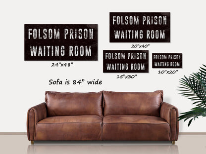 Johnny Cash Print, Folsom Prison Waiting Room, Johnny Cash Decor, Large Canvas Wall Art, Signs With Sayings, Country Music Gifts, Lyrics Art