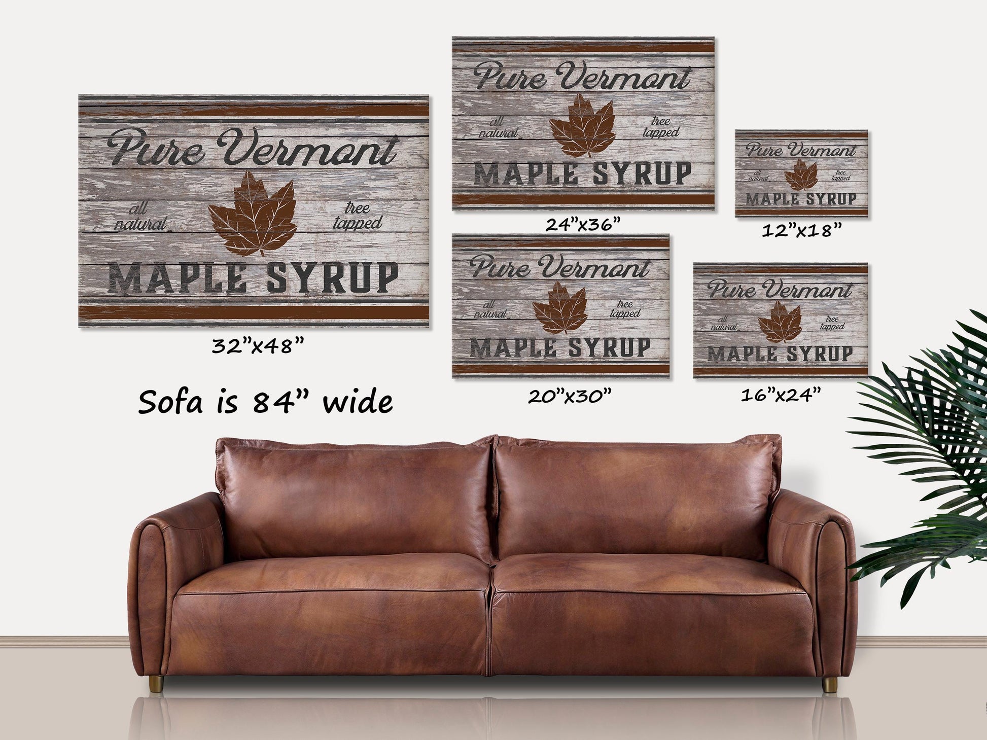 Vermont Maple Syrup Sign, Fall Decor, Vintage Fall Sign, Large Canvas Sign, Vermont Wall Art, Fall Decor, Nostalgic Decor, Faux Wood Sign