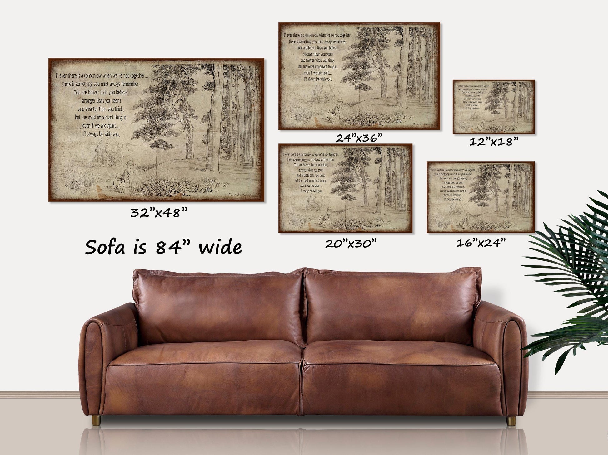 Winnie The Pooh Quote, Fall Decor, Vintage Decor, Kids Room Decor, Vintage Reproduction, Farmhouse Art, Canvas Wall Art, Literary Gifts
