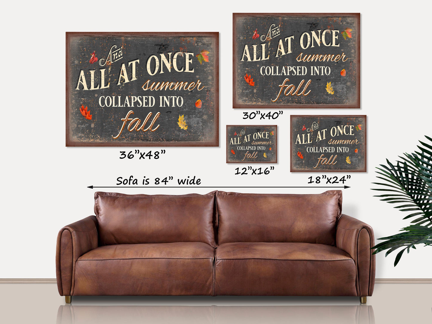 Fall Wall Art, All At Once Summer Collapsed Into Fall Sign, Fall Decor, Large Canvas Sign, Fall Signs, Farmhouse Fall, Wall Art Signs
