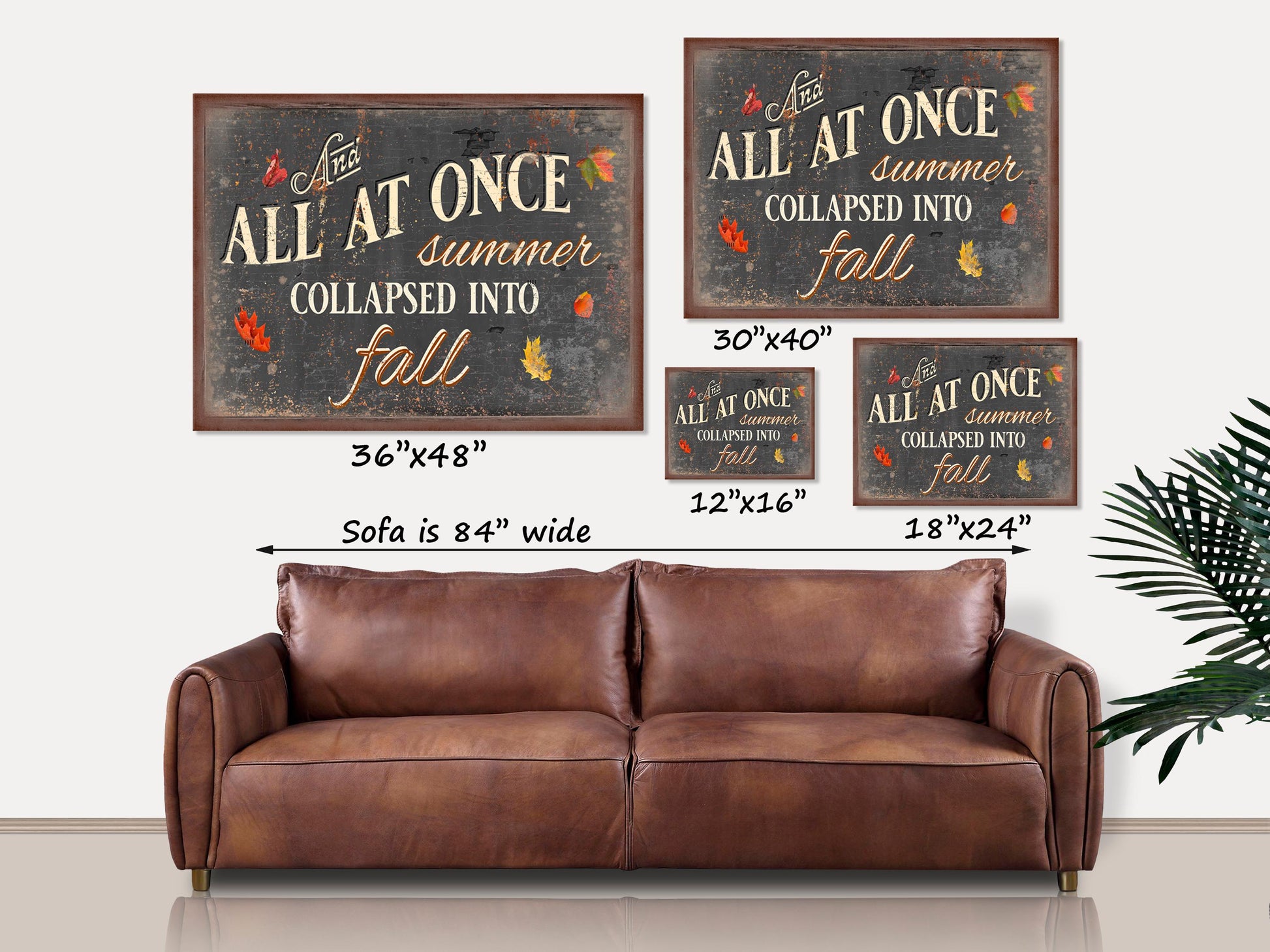 Fall Wall Art, All At Once Summer Collapsed Into Fall Sign, Fall Decor, Large Canvas Sign, Fall Signs, Farmhouse Fall, Wall Art Signs