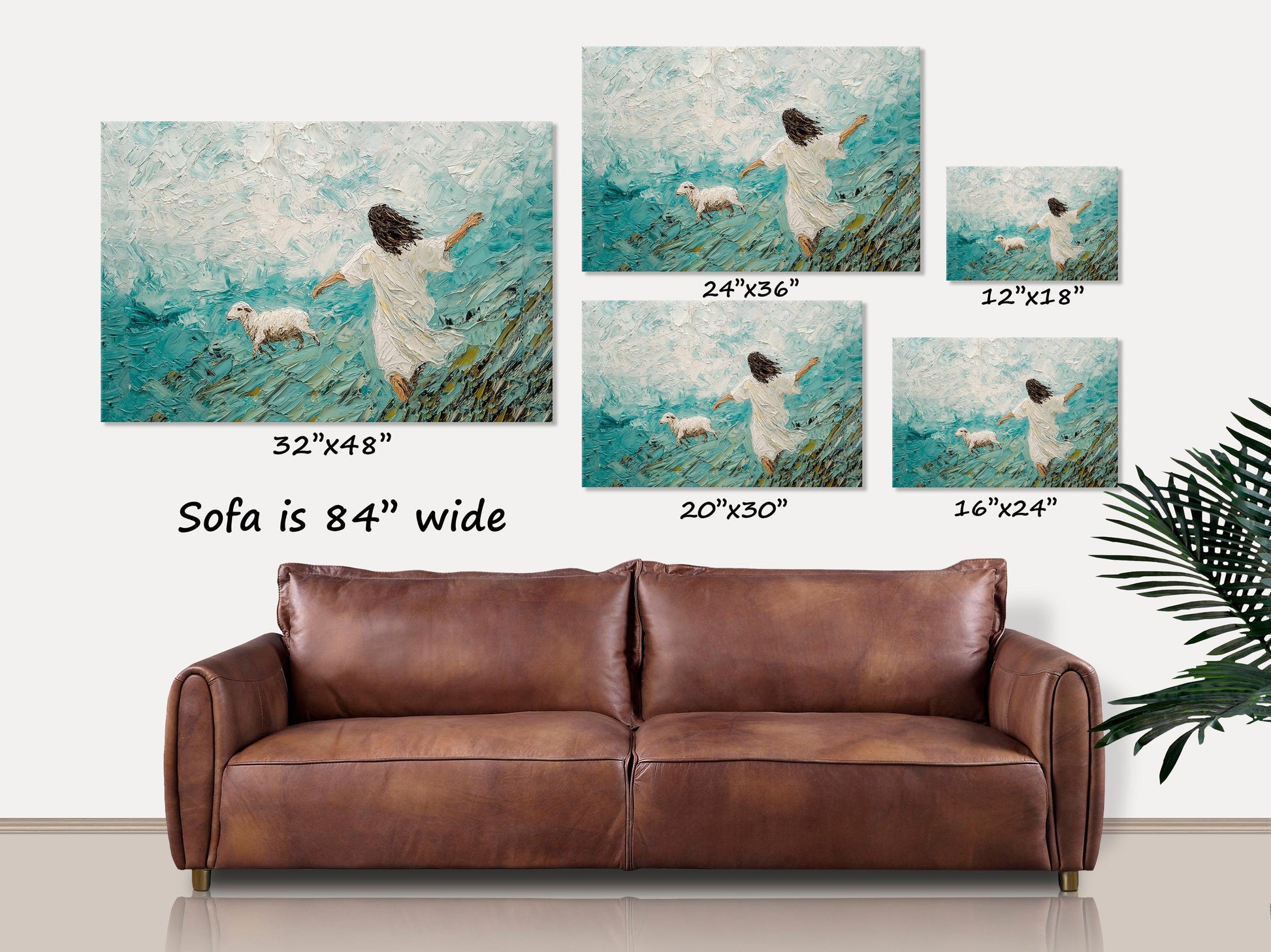He Left the 99 Canvas Wall Art, Christian Wall Art, Matthew 18:12, Christian Gifts, Baptism Gift, Jesus and the Lamb, The Good Shepherd