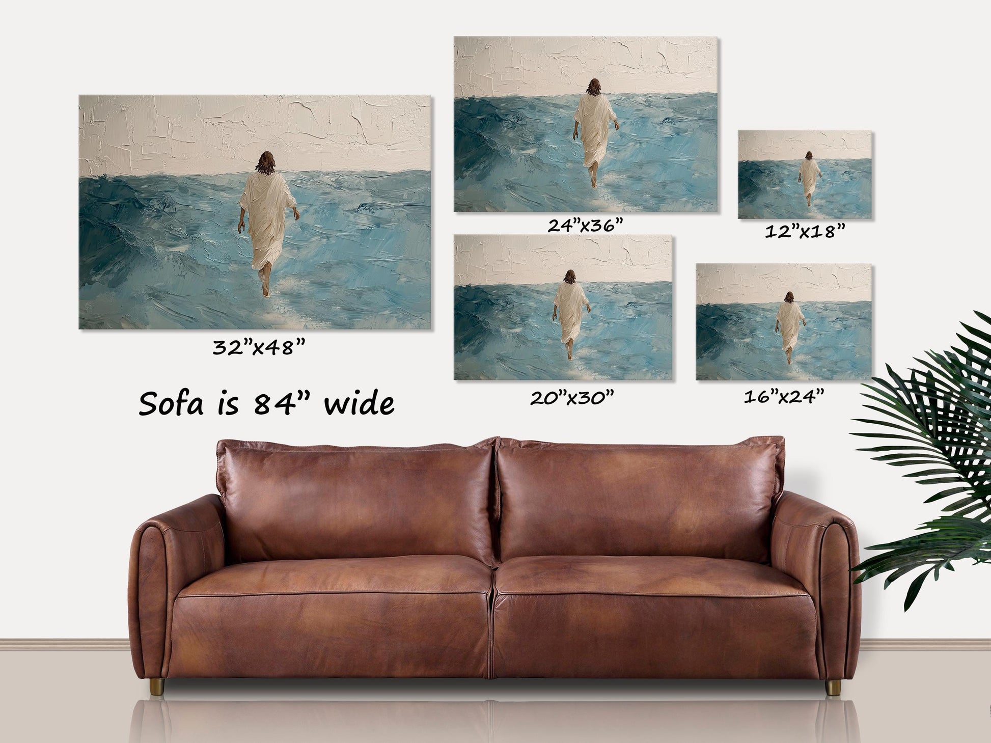 Jesus Walks On Water Canvas Wall Art, Christian Wall Art, Christian Gifts, Large Canvas Sign, Christian Wall Art, Believer Gift, Faith Gifts