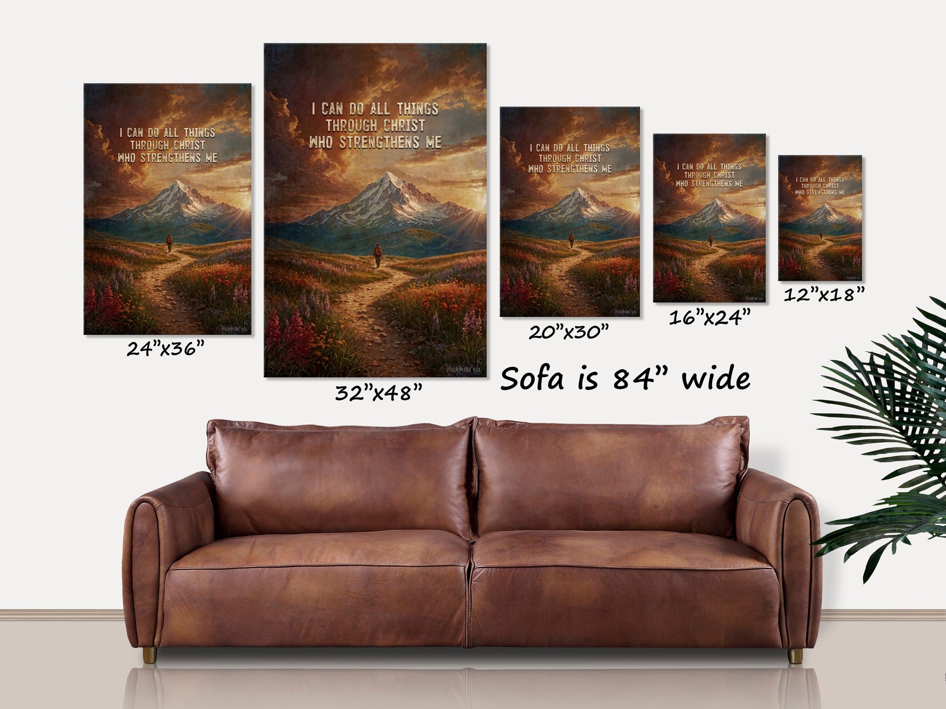 Philippians 4:13 Canvas Sign, Christian Wall Art, Christin Gifts, Scripture Gifts, I Can Do All Things Through Christ, Encouragement Gifts