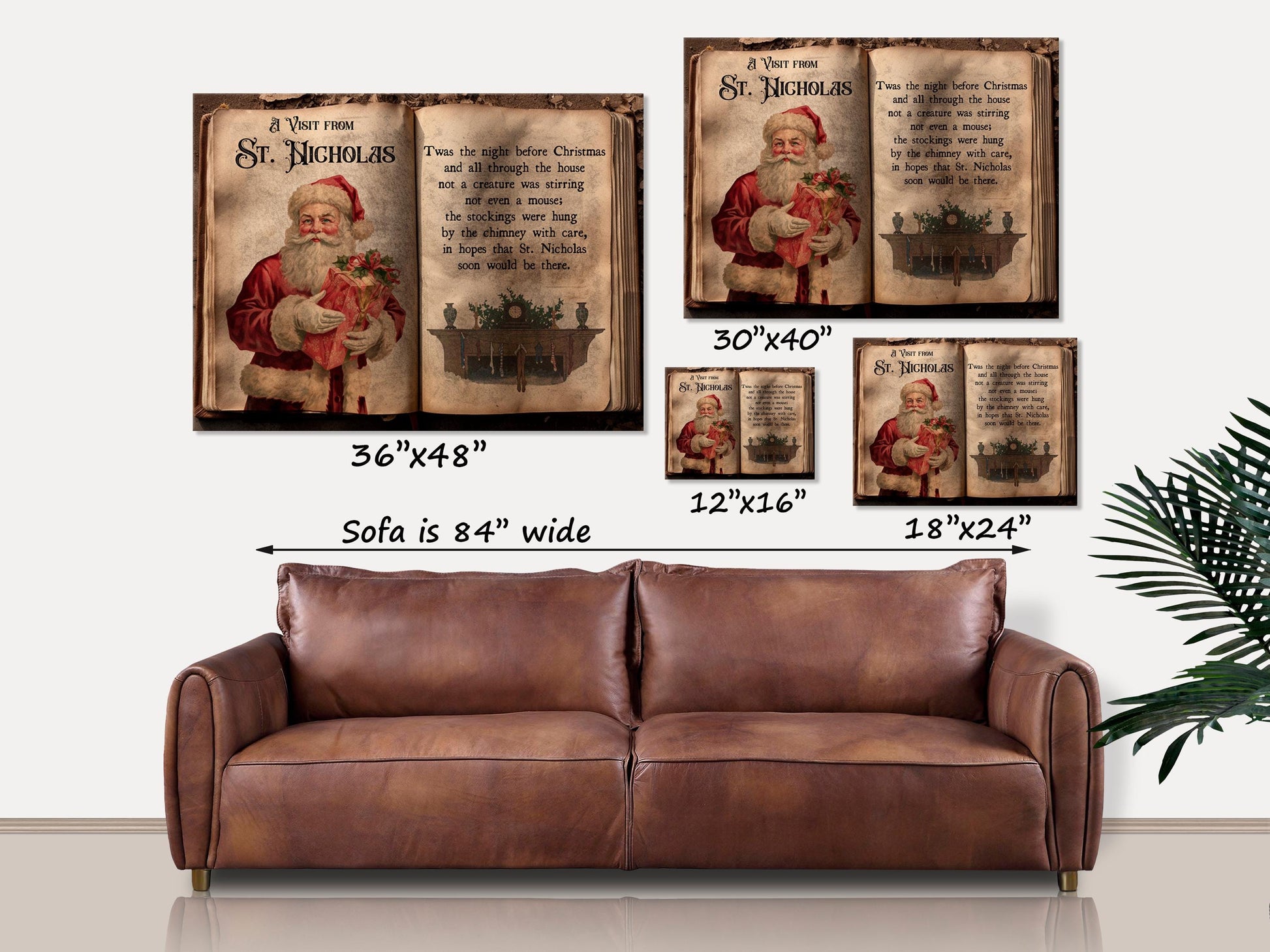 Holiday Decor, Christmas Decor, A Visit From St Nicholas Canvas Wall Art, Twas The Night Before Christmas, Christmas Canvas, Holiday Signs