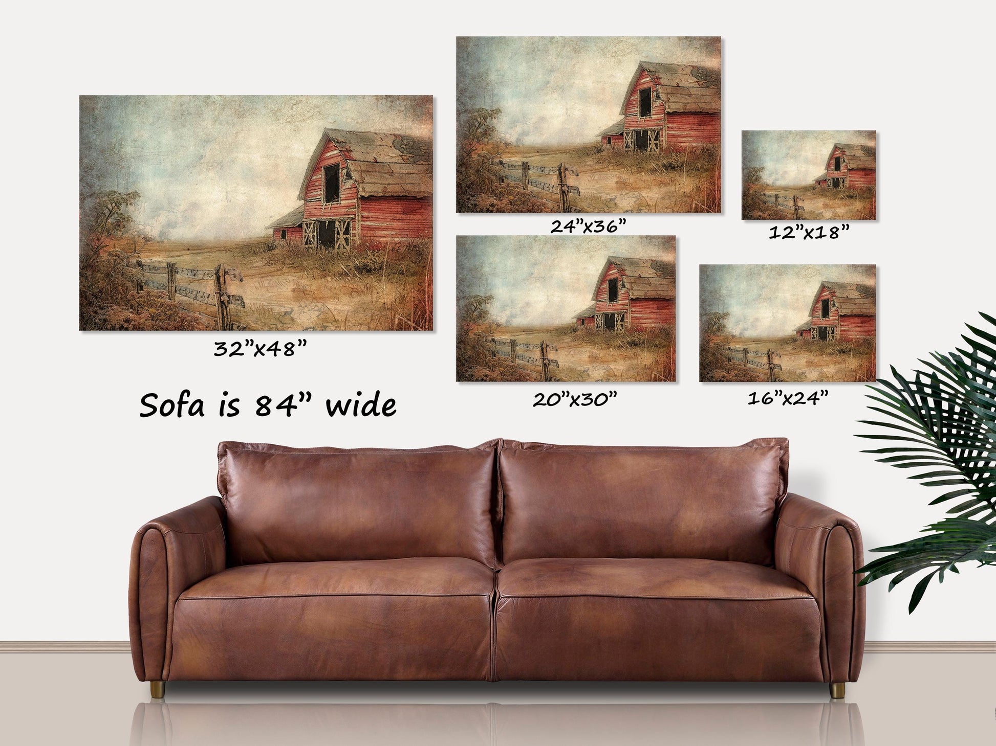 Old Red Barn Canvas Wall Art, Vintage Art, Rustic Wall Decor, Farm Landscape, Vintage Old Barn, Farm Gifts, Homestead Gifts, Landscape Art