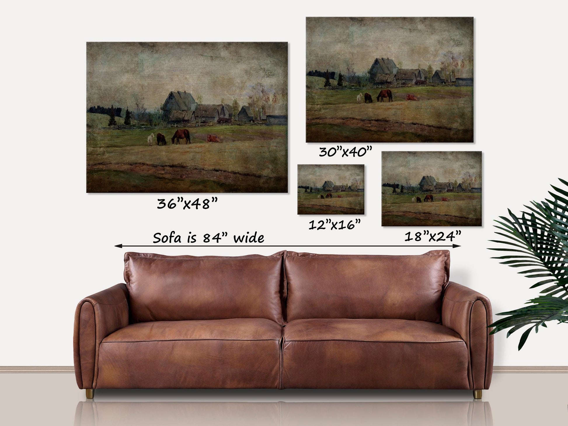 Farm Landscape Canvas Wall Art, Vintage Farmhouse Sign, Modern Farmhouse Decor, Vintage Art, Vintage Signs, Wall Art, Distressed Art