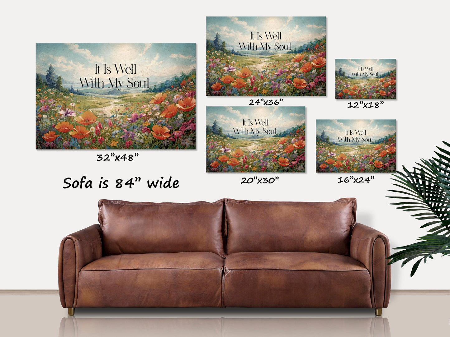 It Is Well With My Soul Spring Landscape Canvas Wall Art, Christian Wall Art, Scripture Wall Art, Christian Home Decor, Christian Gifts