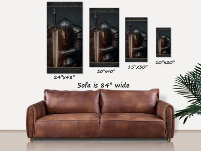 The Devil Saw Me With My Head Down Canvas, Christian Wall Art, Home Decor, Jesus Canvas Art, Inspirational Gift for Him, Full Armor of God