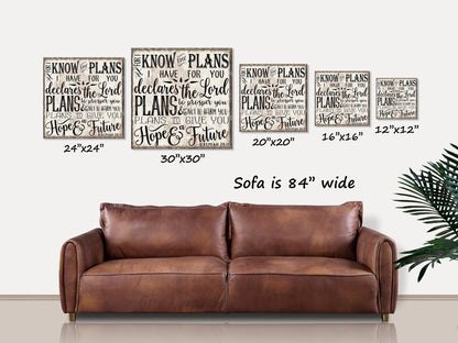 Jeremiah 2911 Canvas Wall Art, Christian Wall Art, Bible Verse Decor, Antique Wall Art, Farmhouse Scripture Sign, Vintage Style Sign