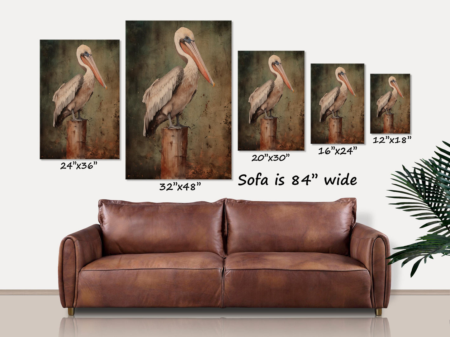 Pelican Art, Wall Art, Beach House Decor, Pelican Canvas Artwork, Nautical Wall Decor, Sea Life Art, Vintage Pelican Canvas Art