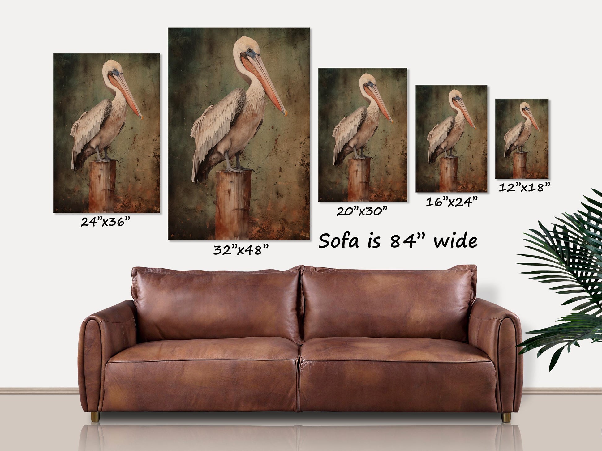 Pelican Art, Wall Art, Beach House Decor, Pelican Canvas Artwork, Nautical Wall Decor, Sea Life Art, Vintage Pelican Canvas Art