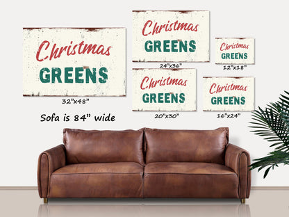 Winter Sign, Christmas Greens Canvas Wall Art