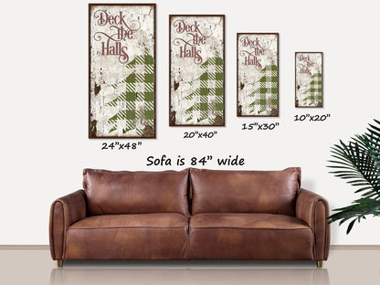 Christmas Sign, Deck The Halls Canvas Sign, Modern Farmhouse Decor, Holiday Decor, Vintage Christmas Decor, Primitive Christmas