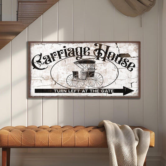 carriage house buggy turn left canvas wall art