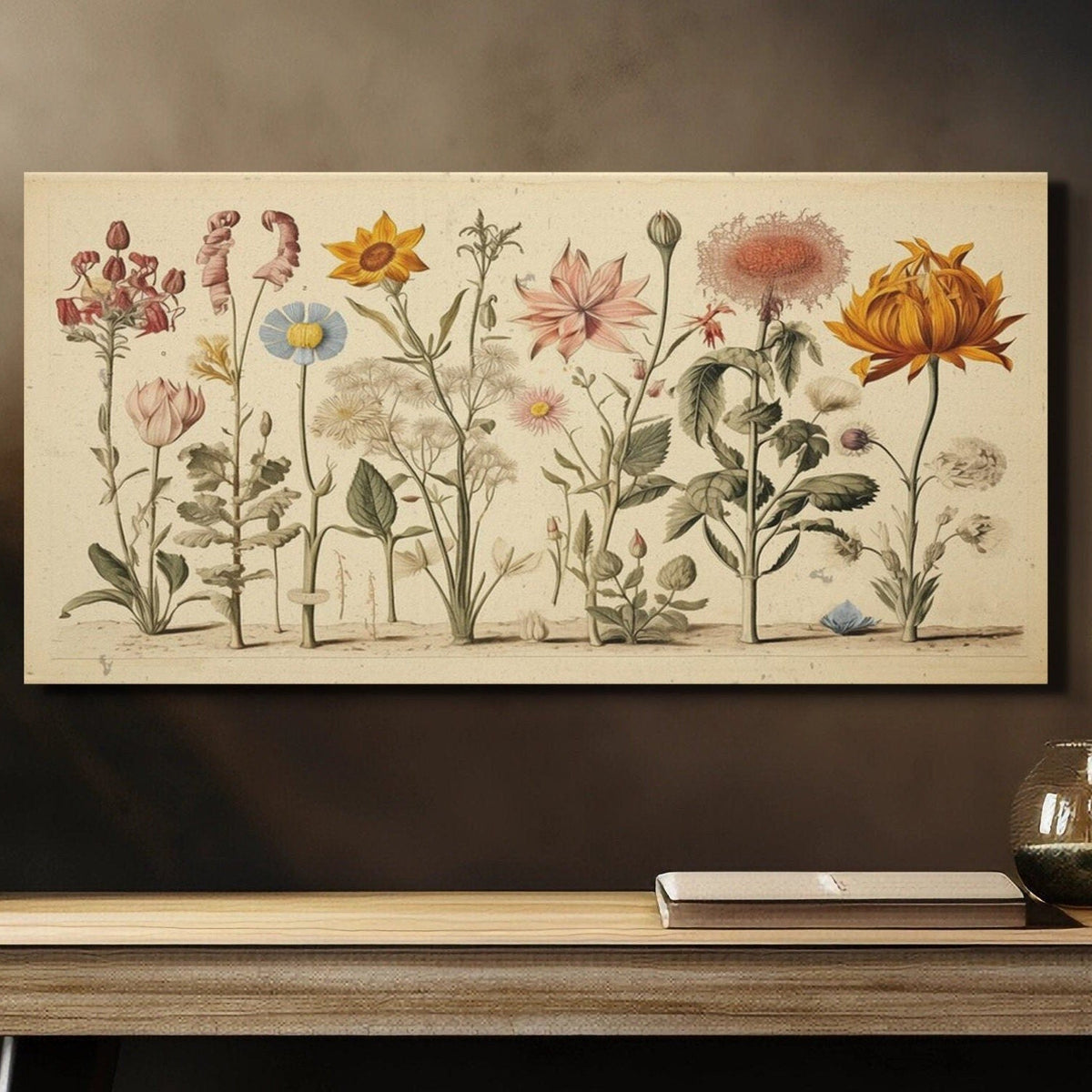 Ready to hang Canvas wall art featuring botanical wildflowers
