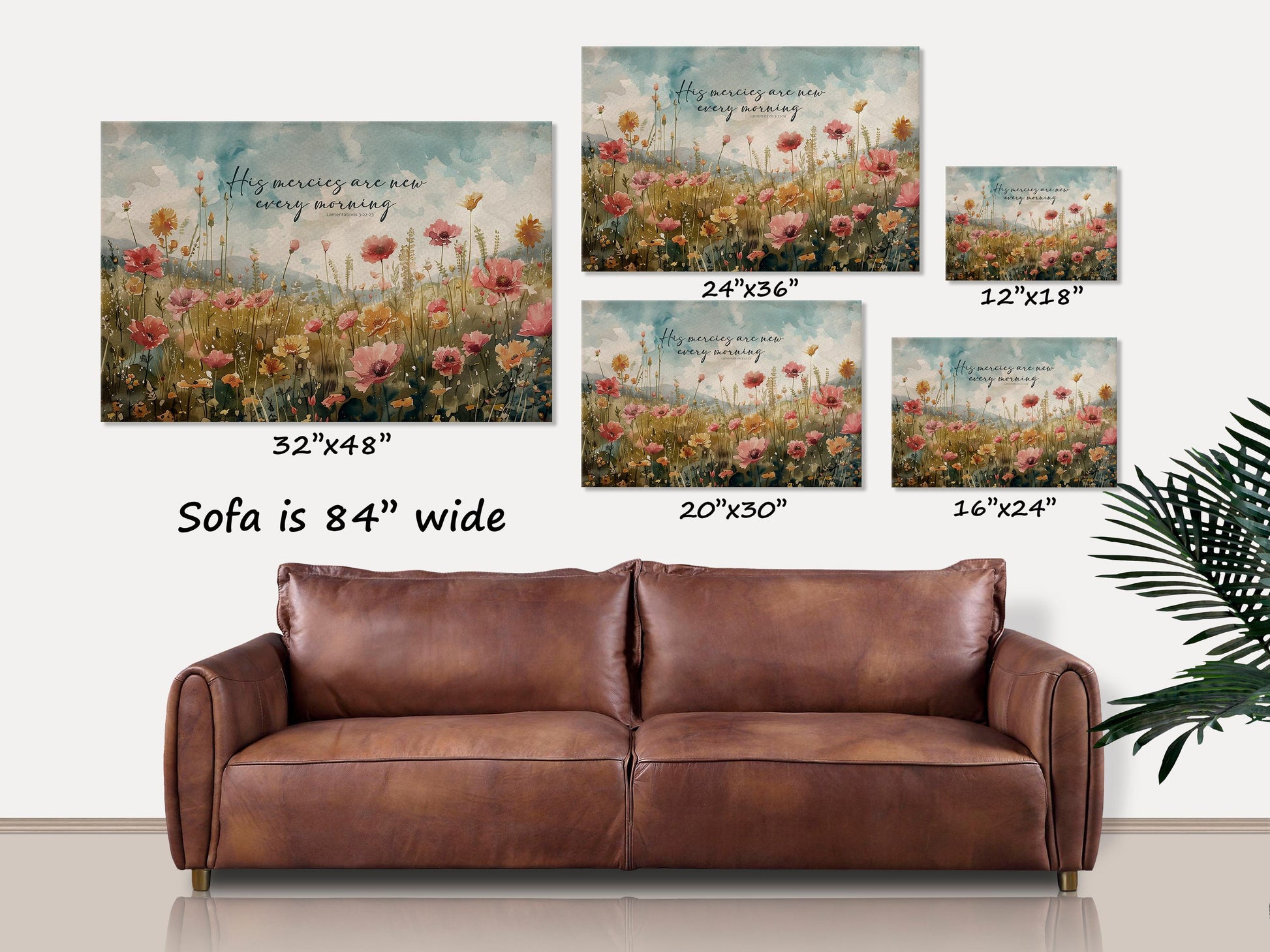 His Mercies Are New Every Morning Canvas Wall Art, Christian Wall Art, Lamentations 3 Wall Art, Canvas Wall Art, Faith Gifts, Large Canvas