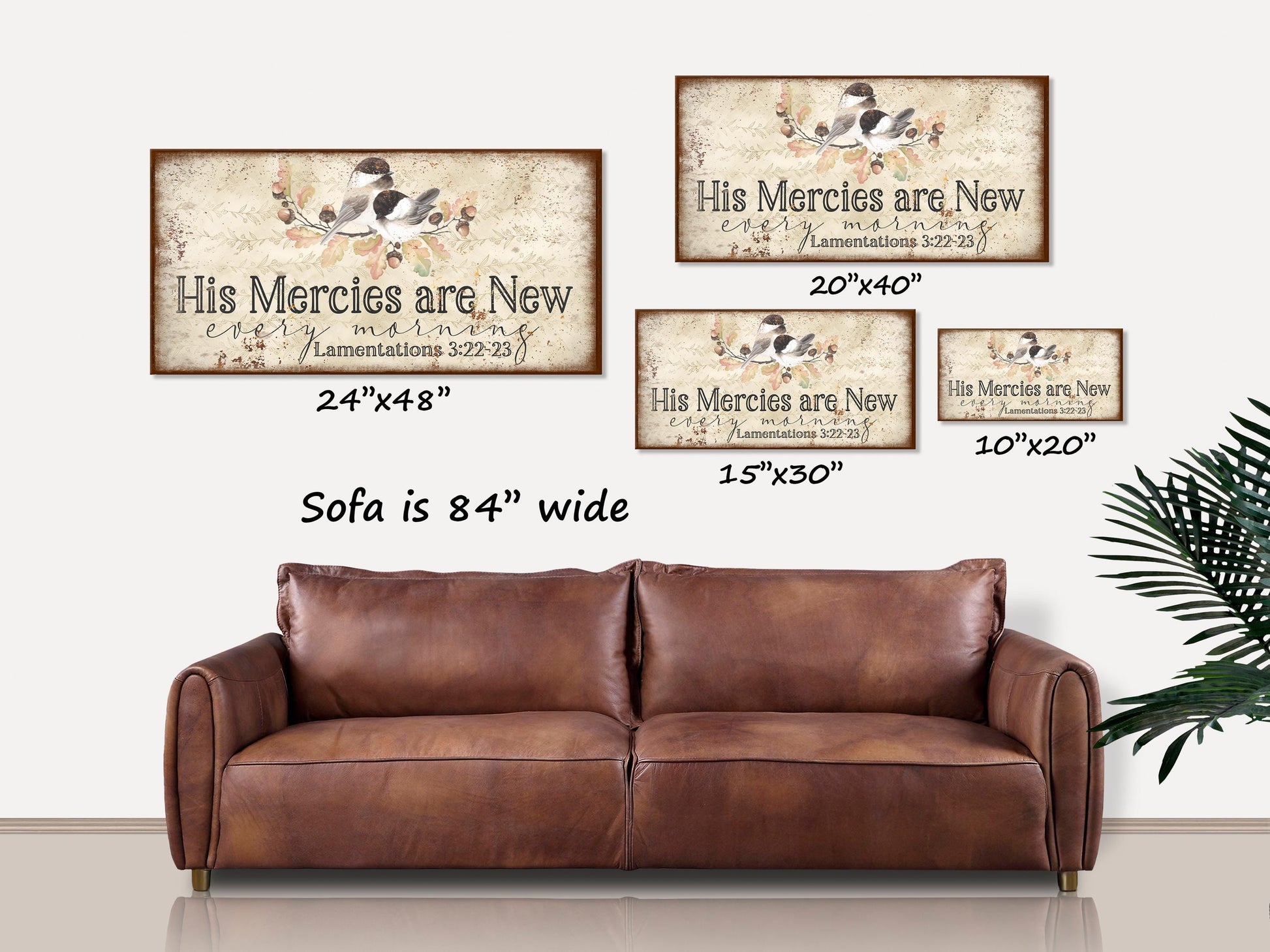 His Mercies Are New Every Morning Canvas, Christian Gifts, Christian Canvas, Christian Decor, Christian Wall Art, Scripture Sign, Bird Decor