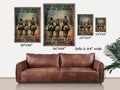 Proverbs 31 Gifts, Christian Gifts for Mom, Western Home Decor, Christian Wall Art, Her Children Arise And Call Her Blessed Sign