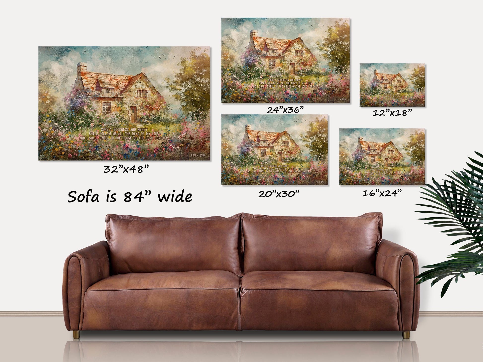 I Will Dwell in the House of the Lord, Canvas Wall Art, Psalm 23:6, Christian Wall Art , Scripture Signs, Housewarming Gifts