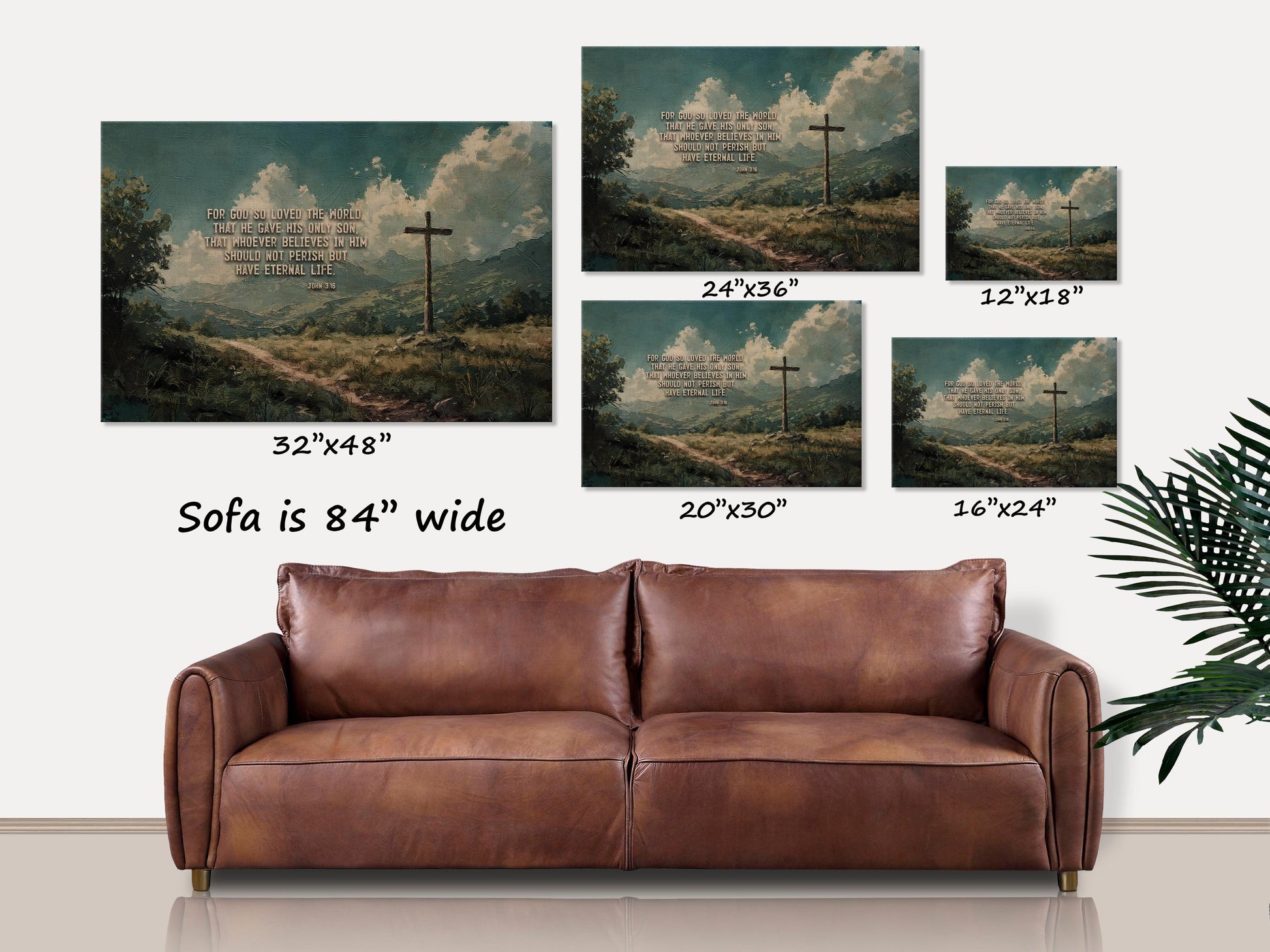 For God So Loved The World Canvas Wall Art, Christian Wall Art, Believer Gifts, John 3:16, Christian Gift, Scripture Sign, Bible Verse Signs