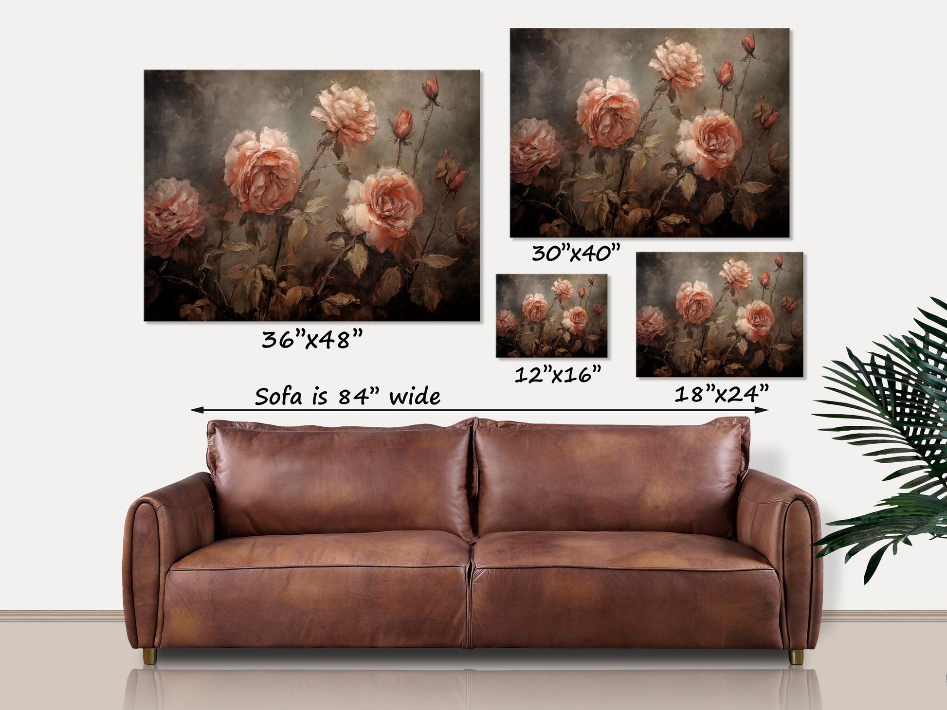 Gift Ideas for Mom, Wild Roses, Moody Wall Art, Vintage Cottage Decor, Floral Wall Art, Modern Cottage, Large Canvas Wall Art, Rose Painting