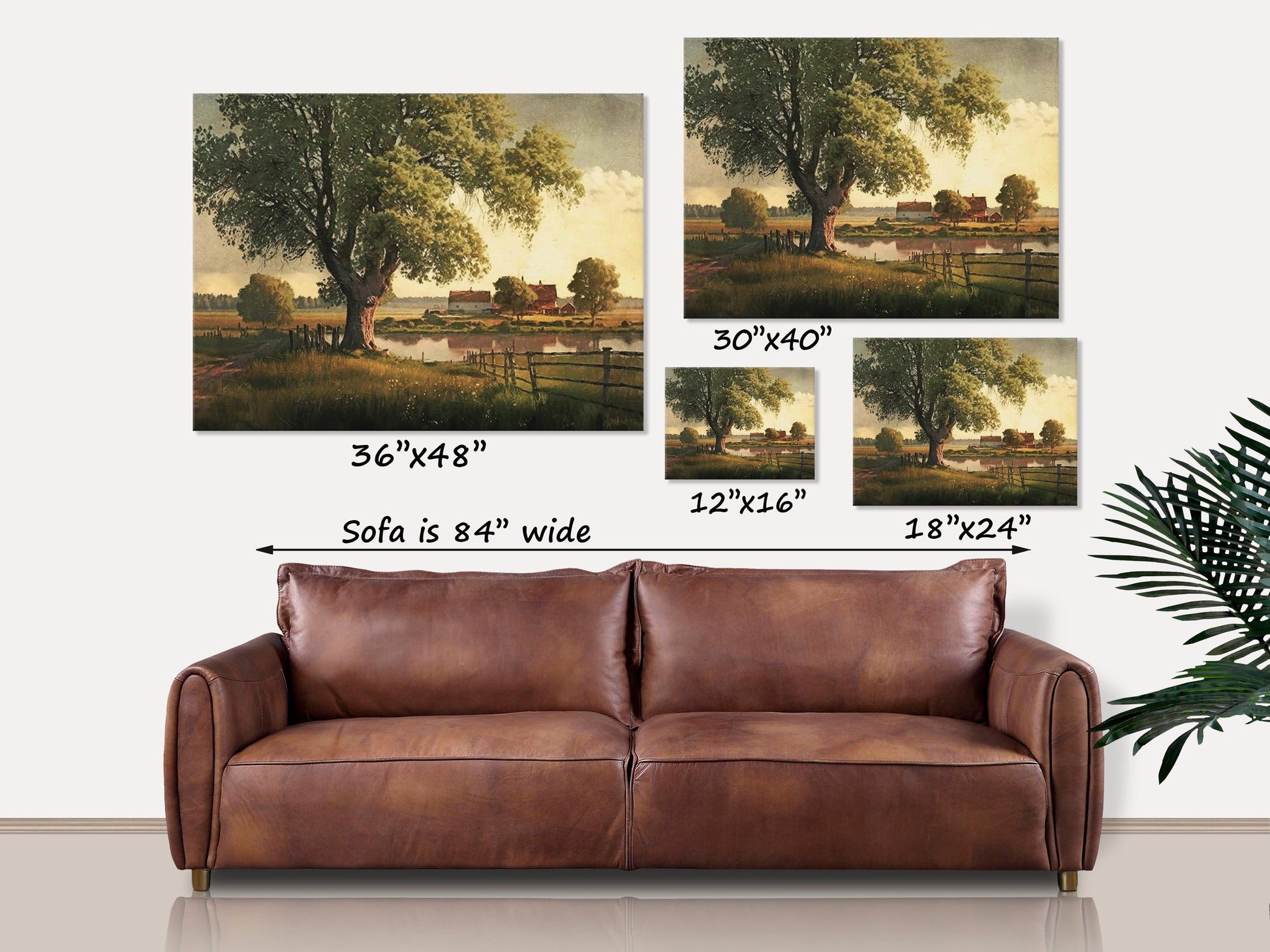Summer In The Country, Vintage Art Reproduction, Vintage Home Decor, Large Canvas Wall Art, Vintage Farmhouse Decor, Vintage Landscape Art