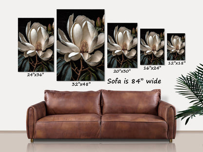 Magnolia In Bloom, Vintage Spring Decor, Large Canvas Wall Art, Vintage Floral Sign, Modern Farmhouse Decor, Vintage Farmhouse Wall Art