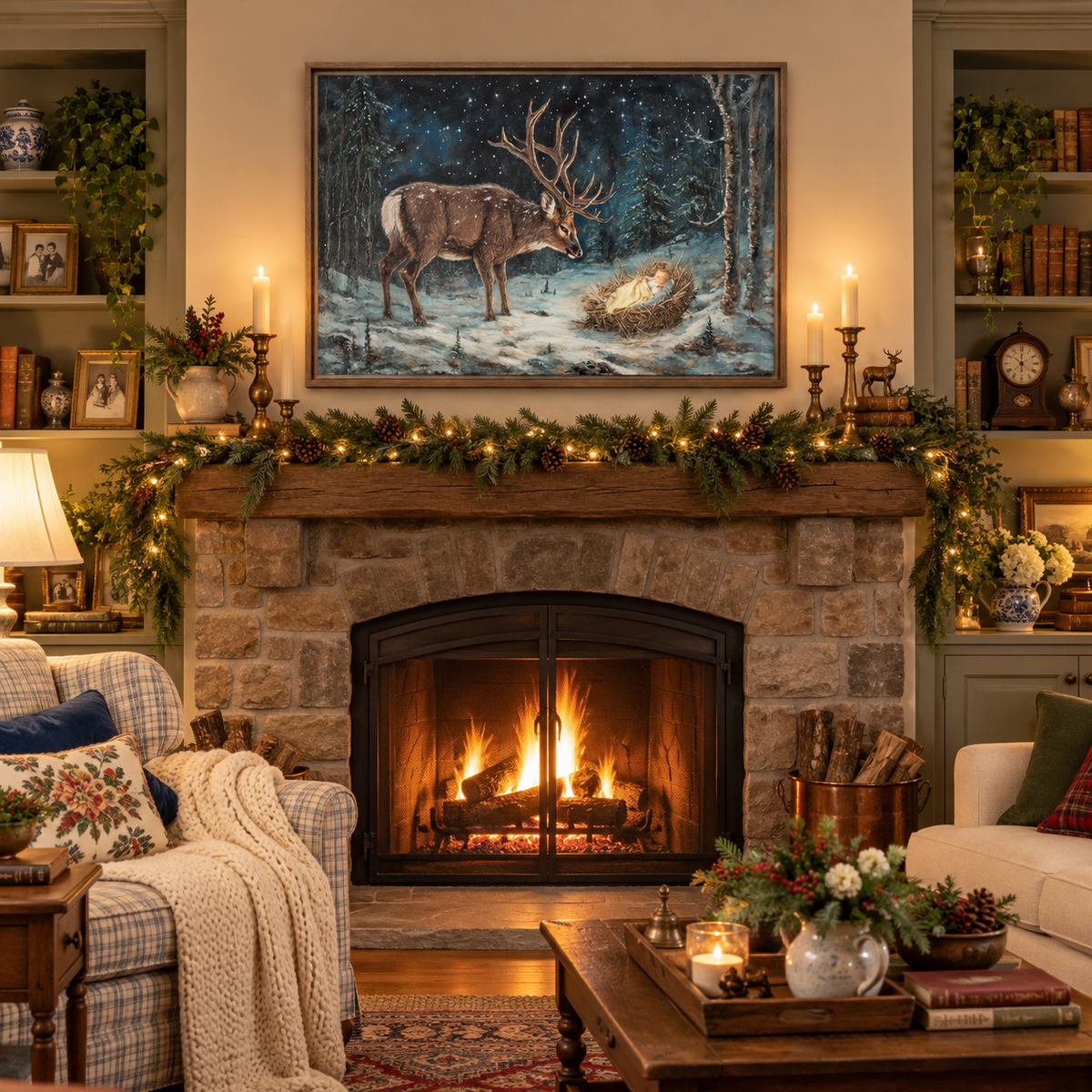 Majesty Wood Framed Canvas Wall Art