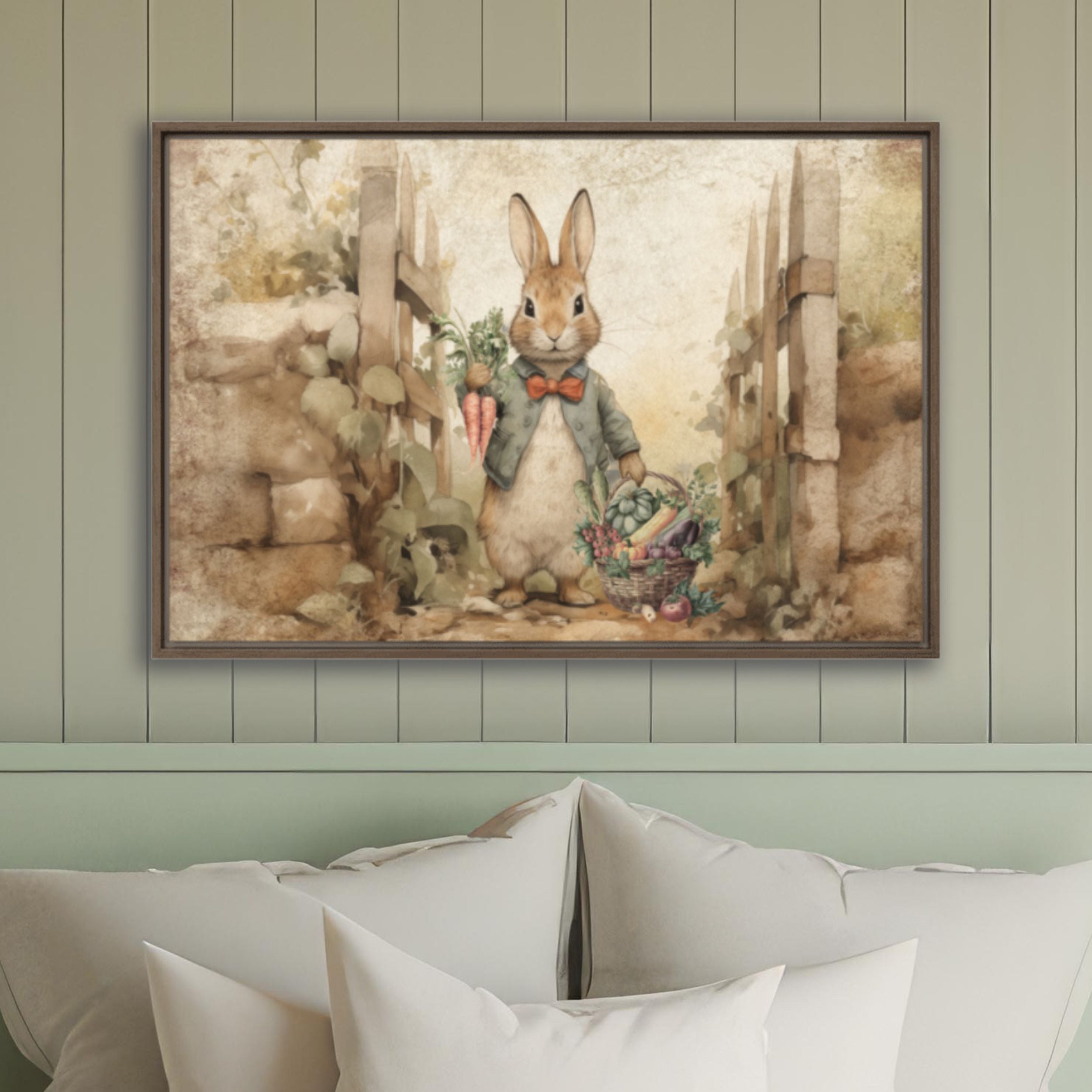 Peter Rabbit Framed Canvas | McGregor's Garden Art – Olive Branch Farmhouse