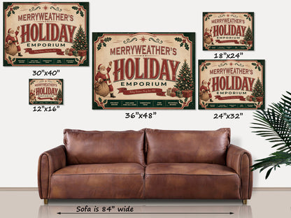 Personalized Holiday Emporium Christmas Canvas Sign